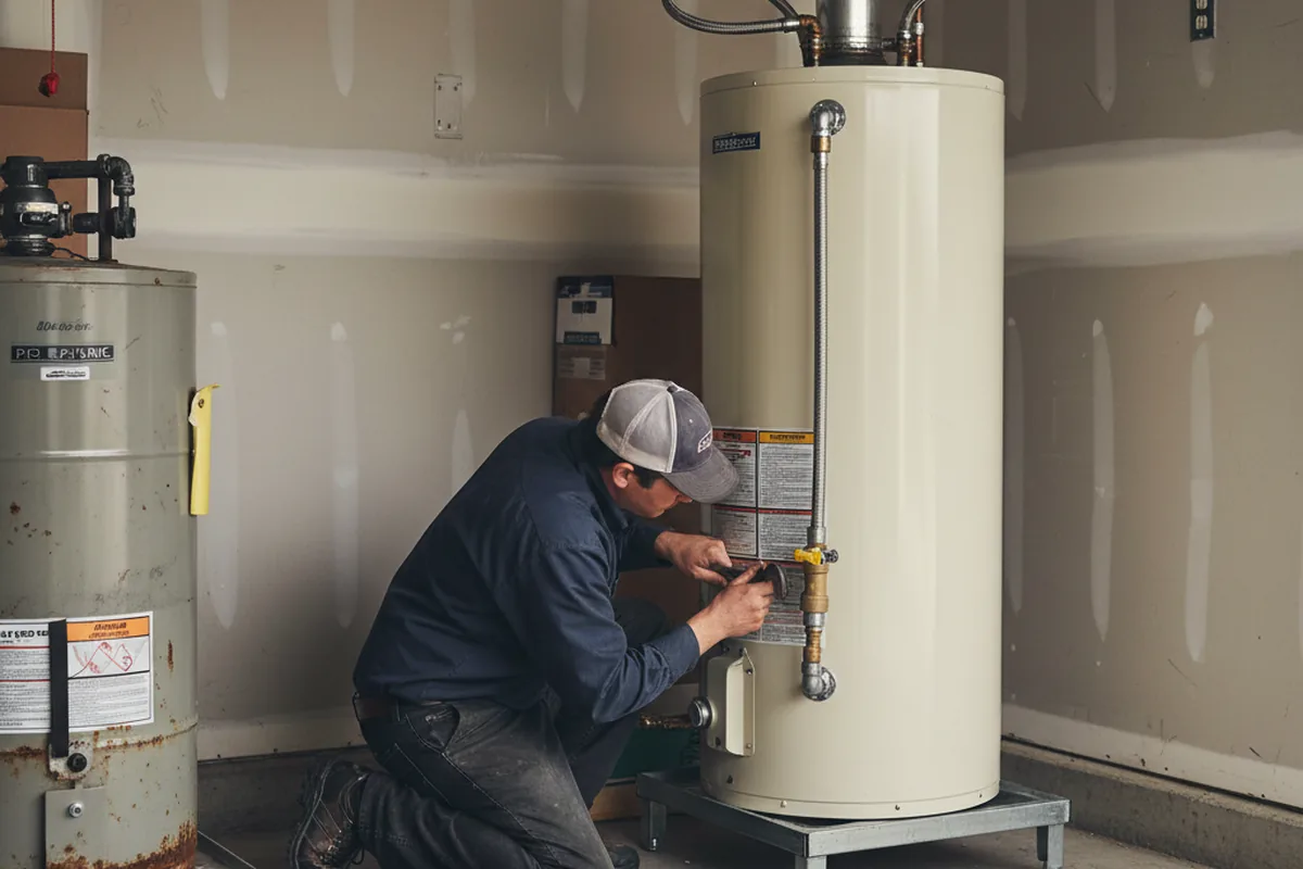Water heater and shutoff valve replacement in Boomer